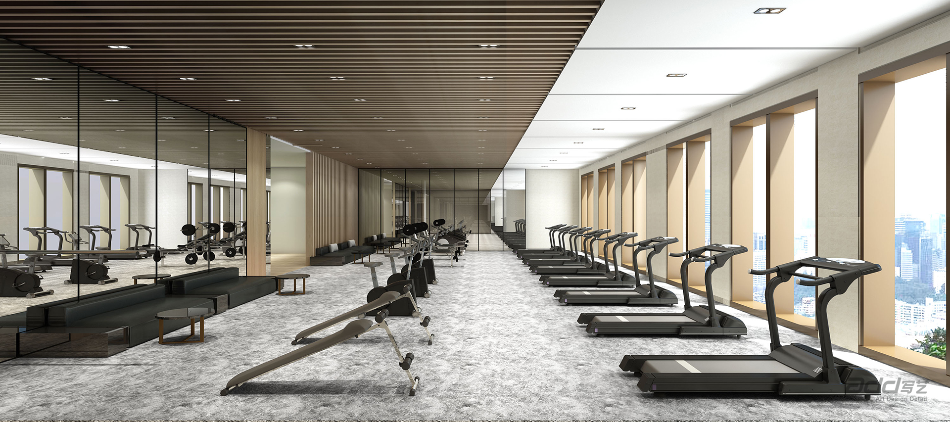 財(cái)通證券寫(xiě)字樓裝修-健身房-pc